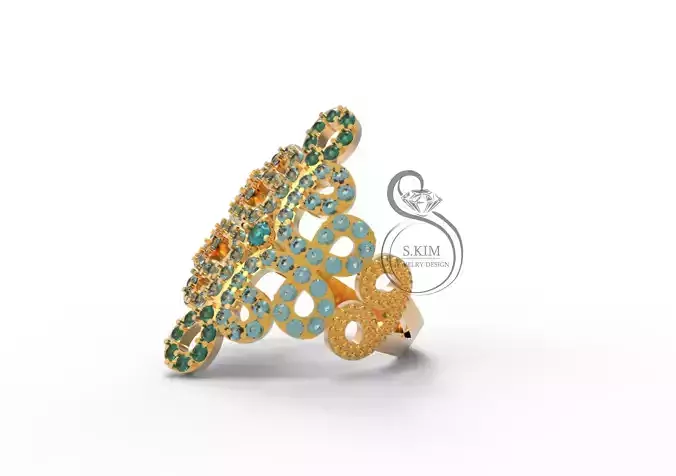 Ring pattern of gems brilliant tracery