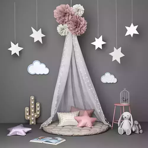 Decorative set for children with baldachin 