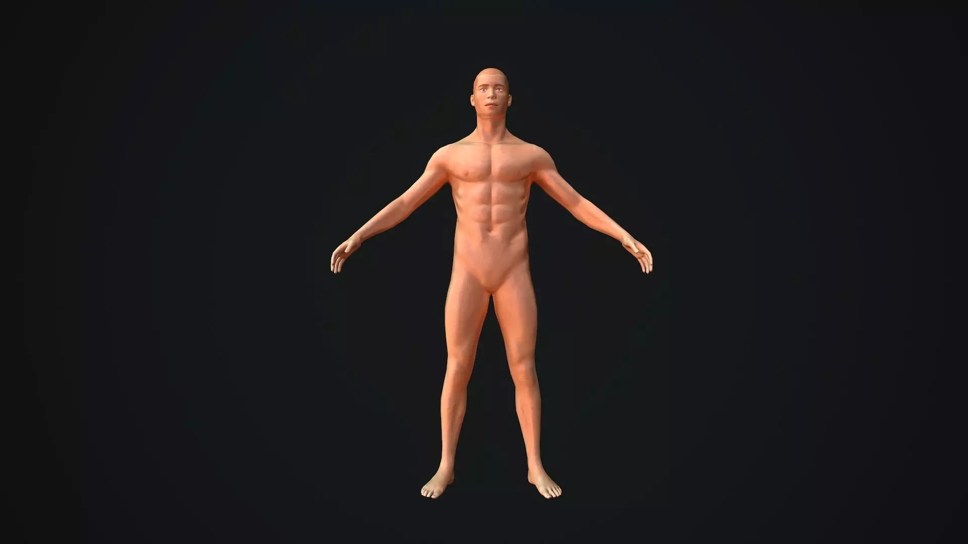 Base Mesh Male Body Baked PBR Low-poly 3D model_0