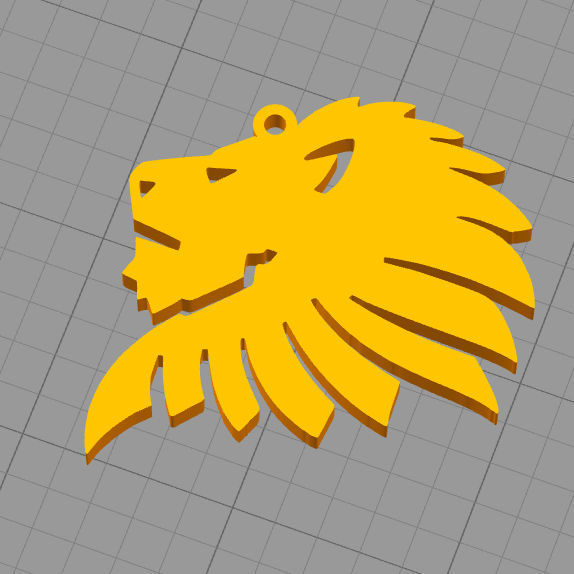 Lion head key chain Free 3D print model_2