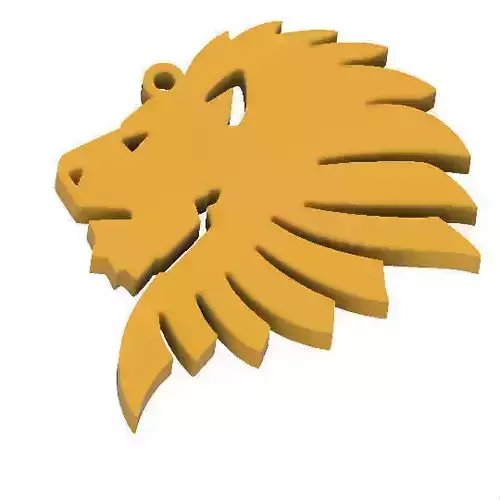 Lion head key chain  Free 3D print model