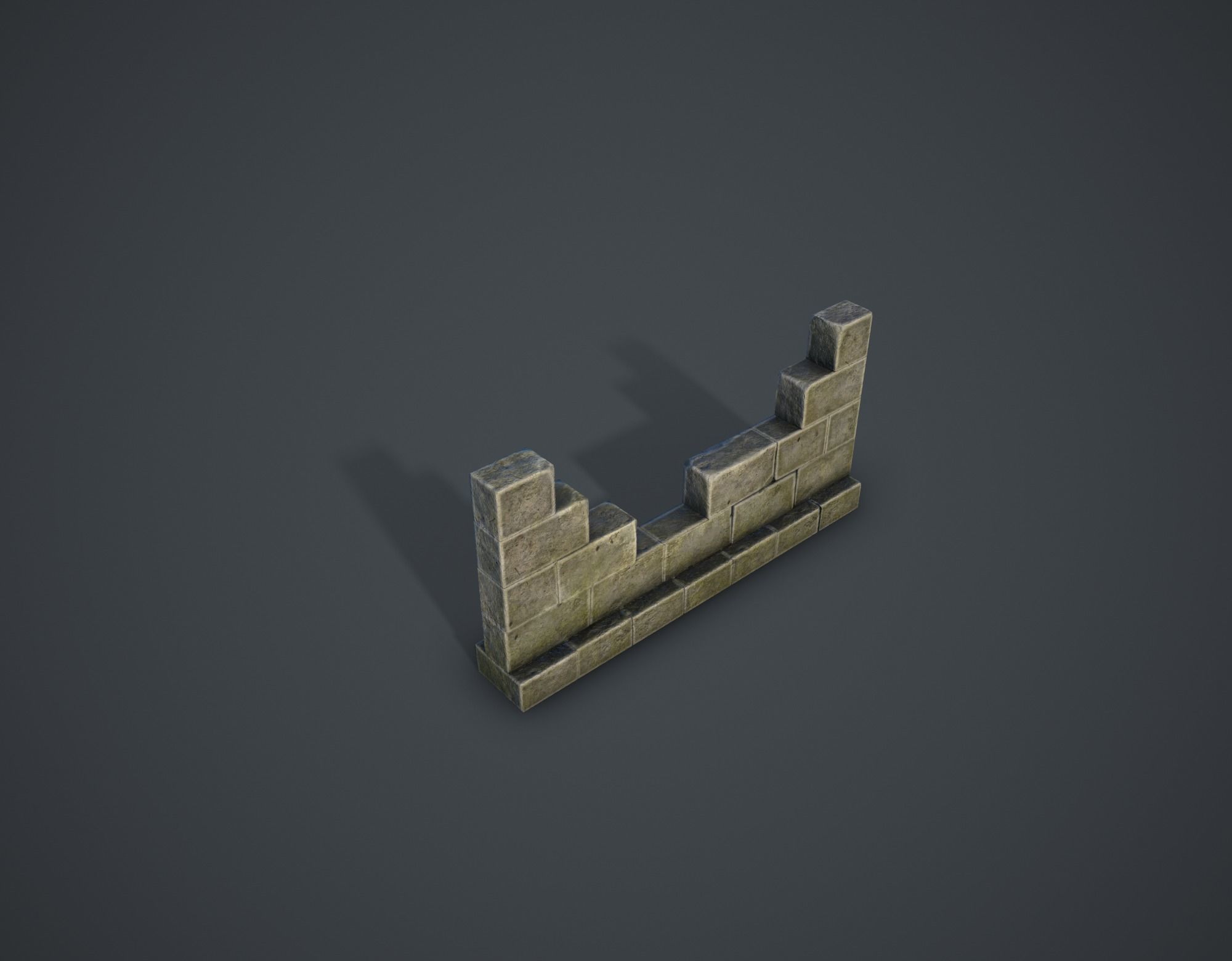 Broken Wall Low-poly 3D model_6