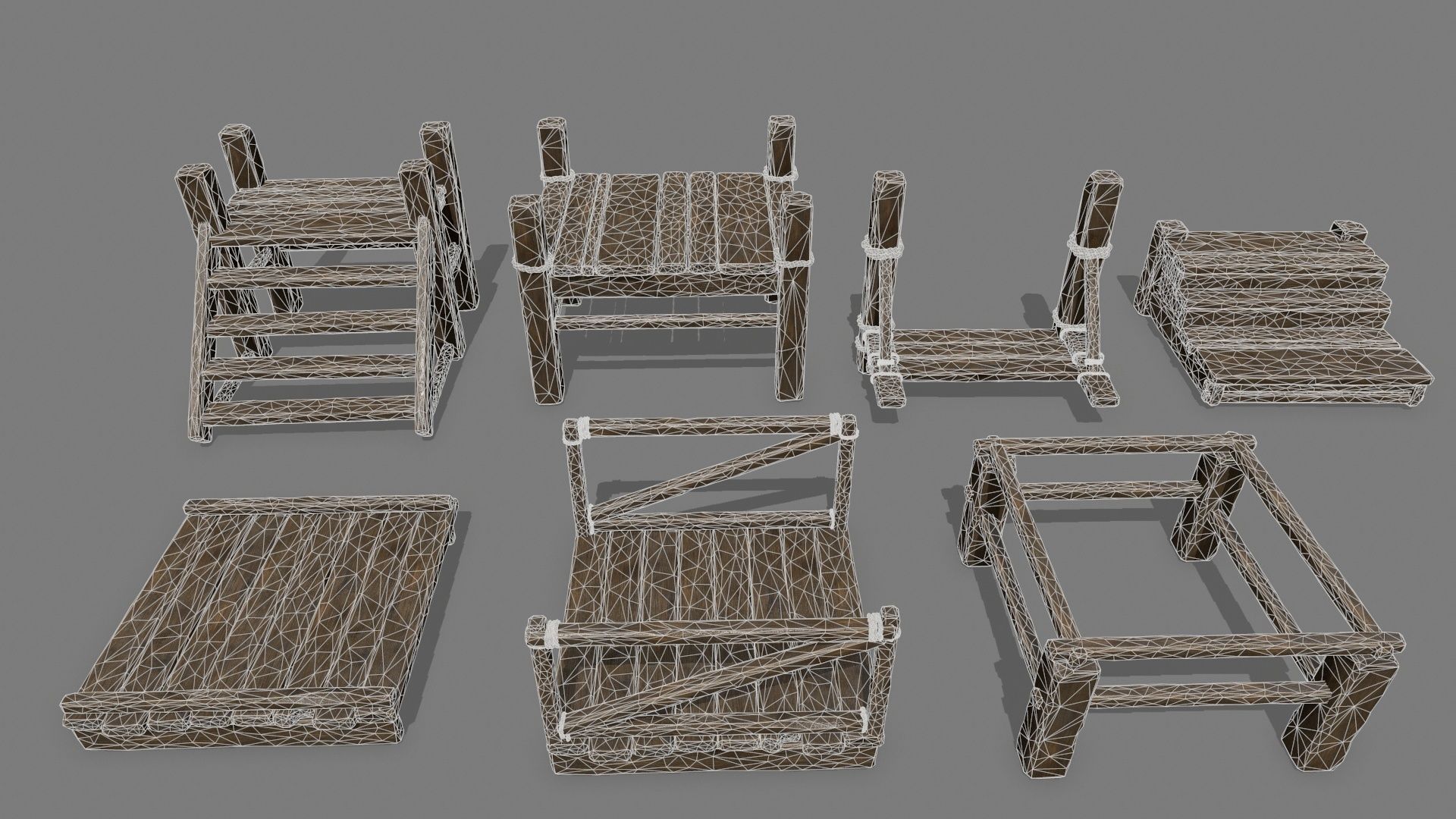 Wood  Bridge  1 Low-poly 3D model_31