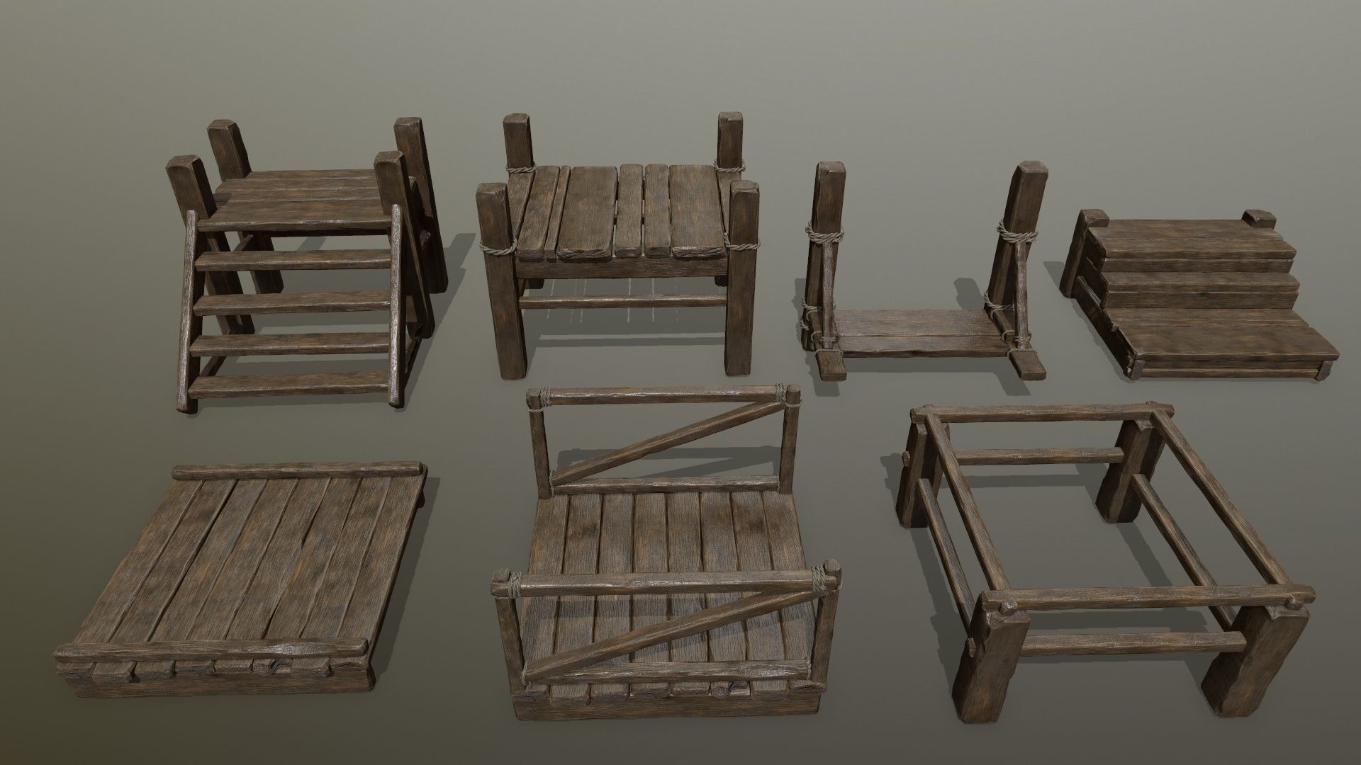 Wood  Bridge  1 Low-poly 3D model_1