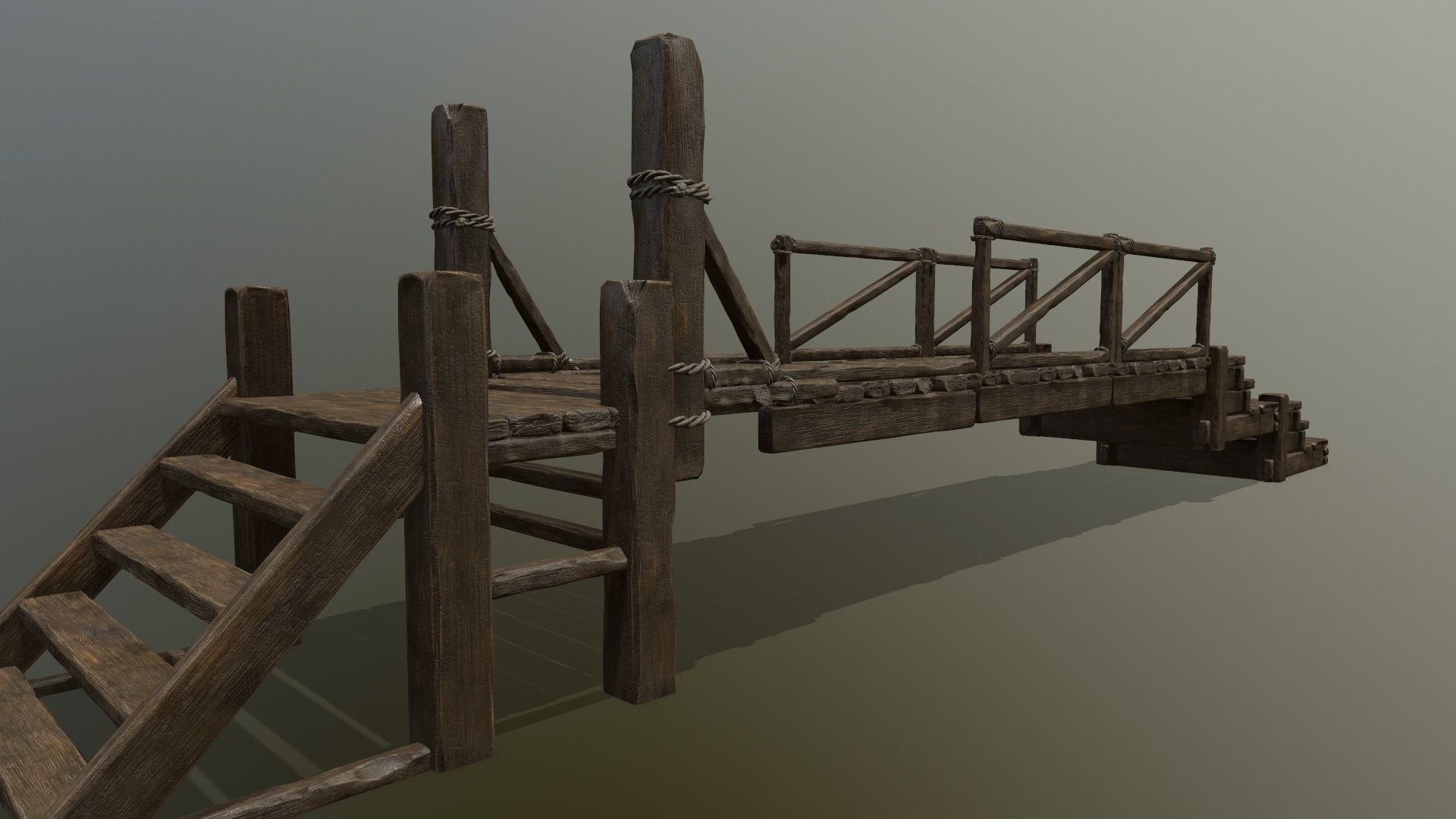 Wood  Bridge  1 Low-poly 3D model_28