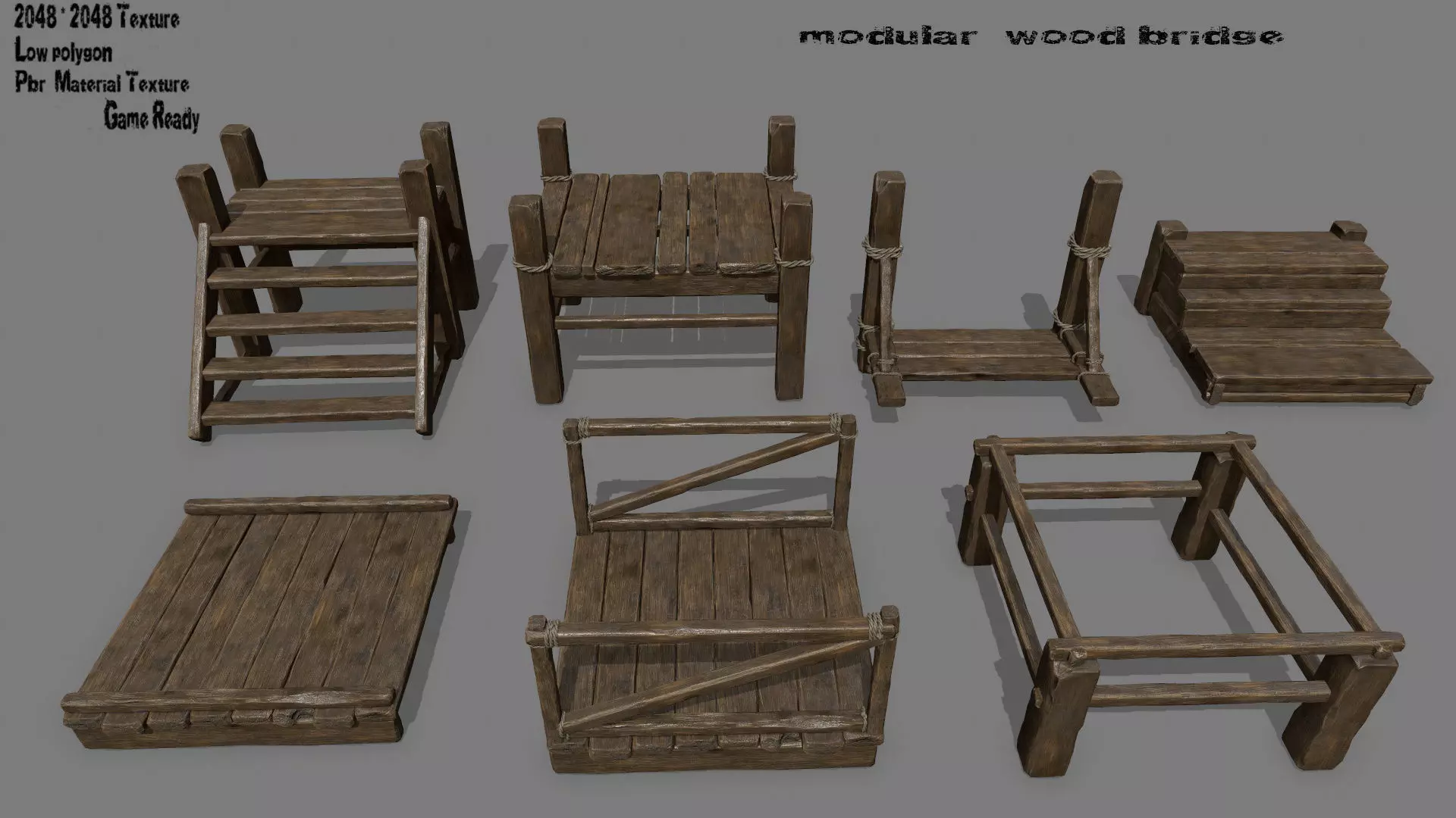 Wood  Bridge  1 Low-poly 3D model_0