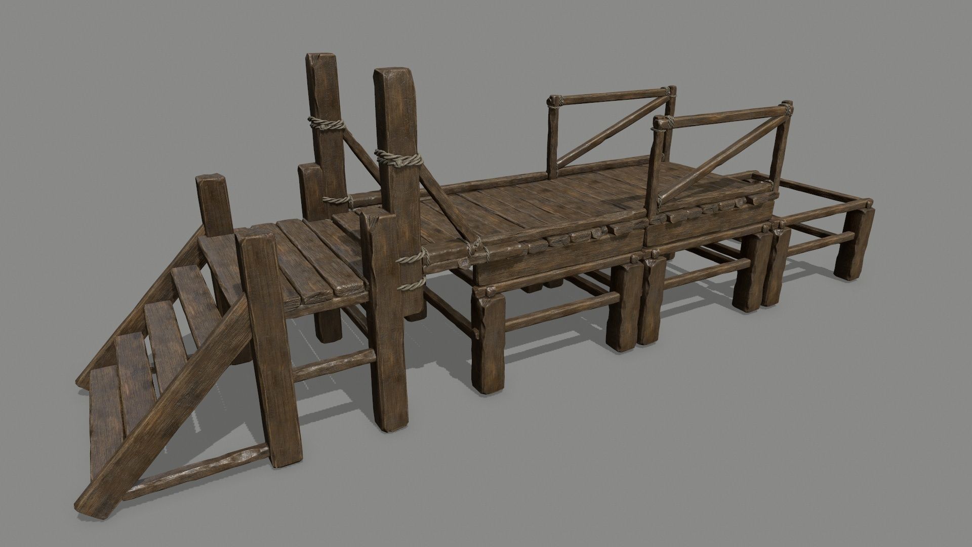 Wood  Bridge  1 Low-poly 3D model_8