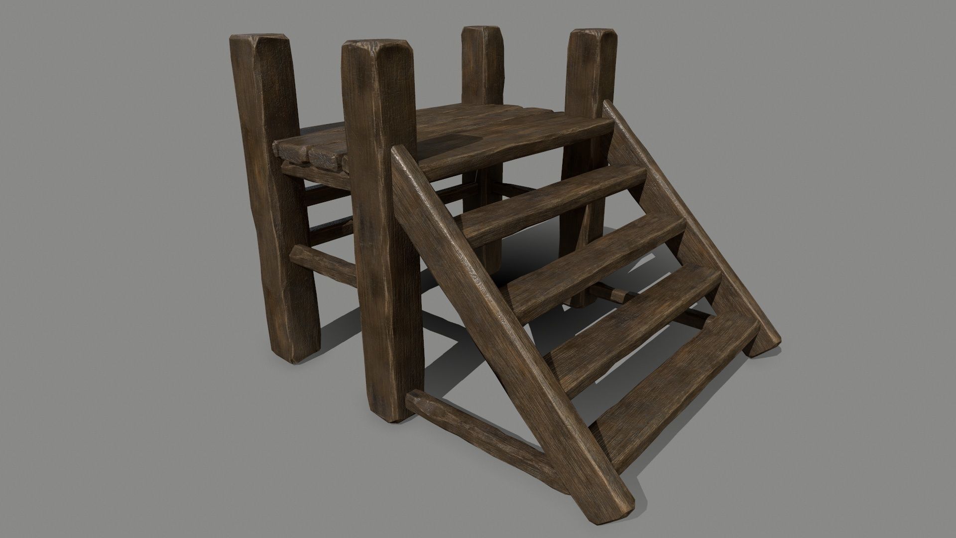 Wood  Bridge  1 Low-poly 3D model_11