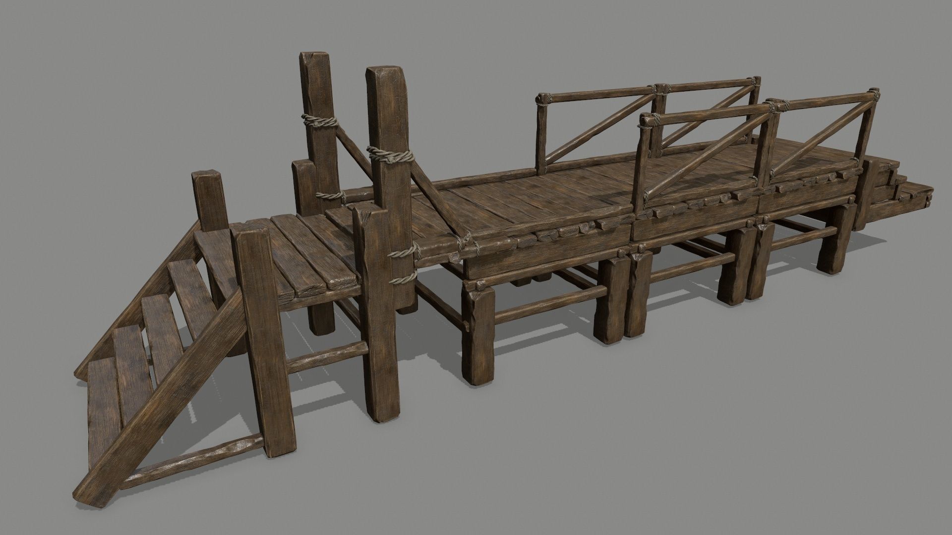 Wood  Bridge  1 Low-poly 3D model_12
