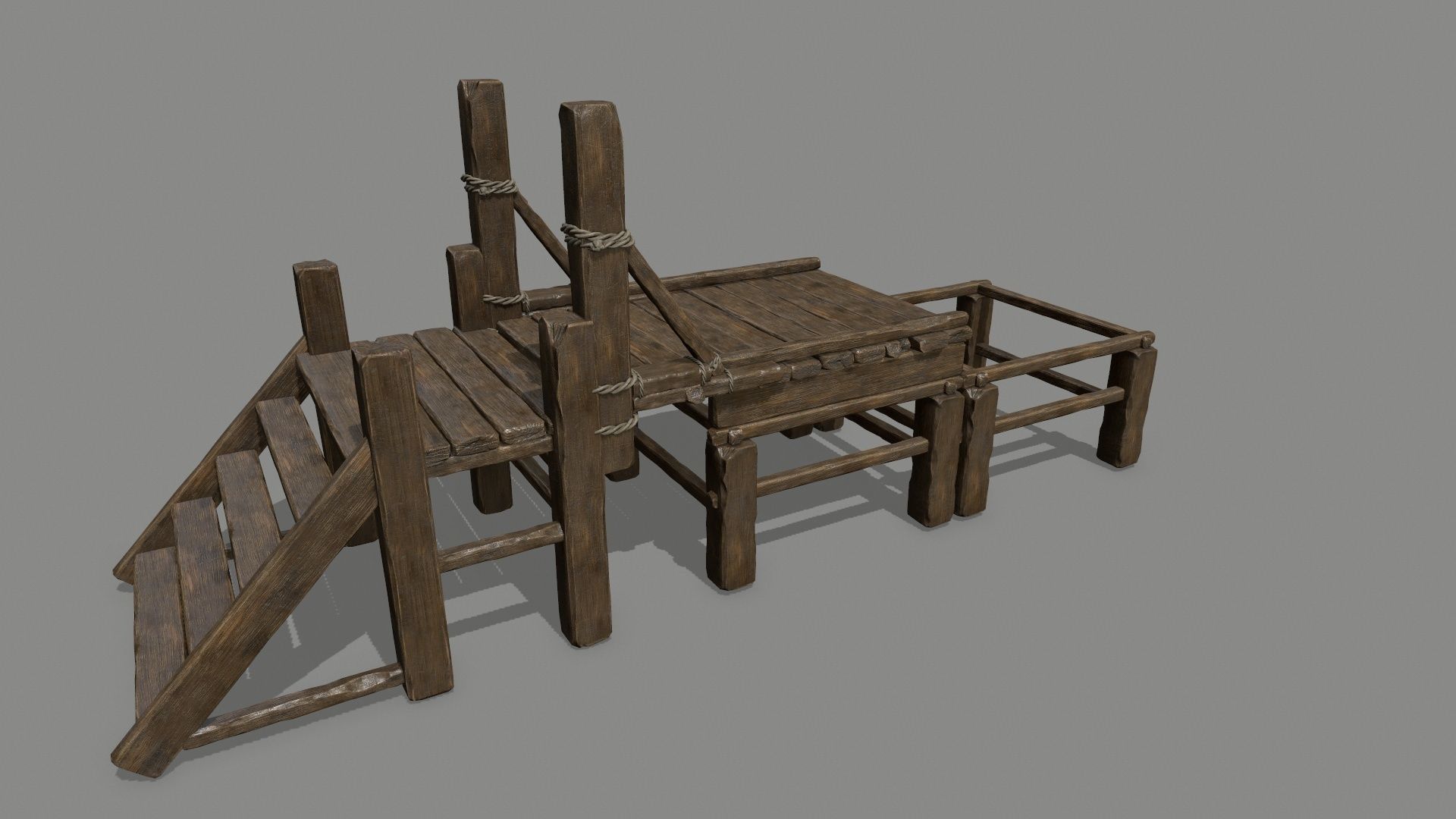 Wood  Bridge  1 Low-poly 3D model_6