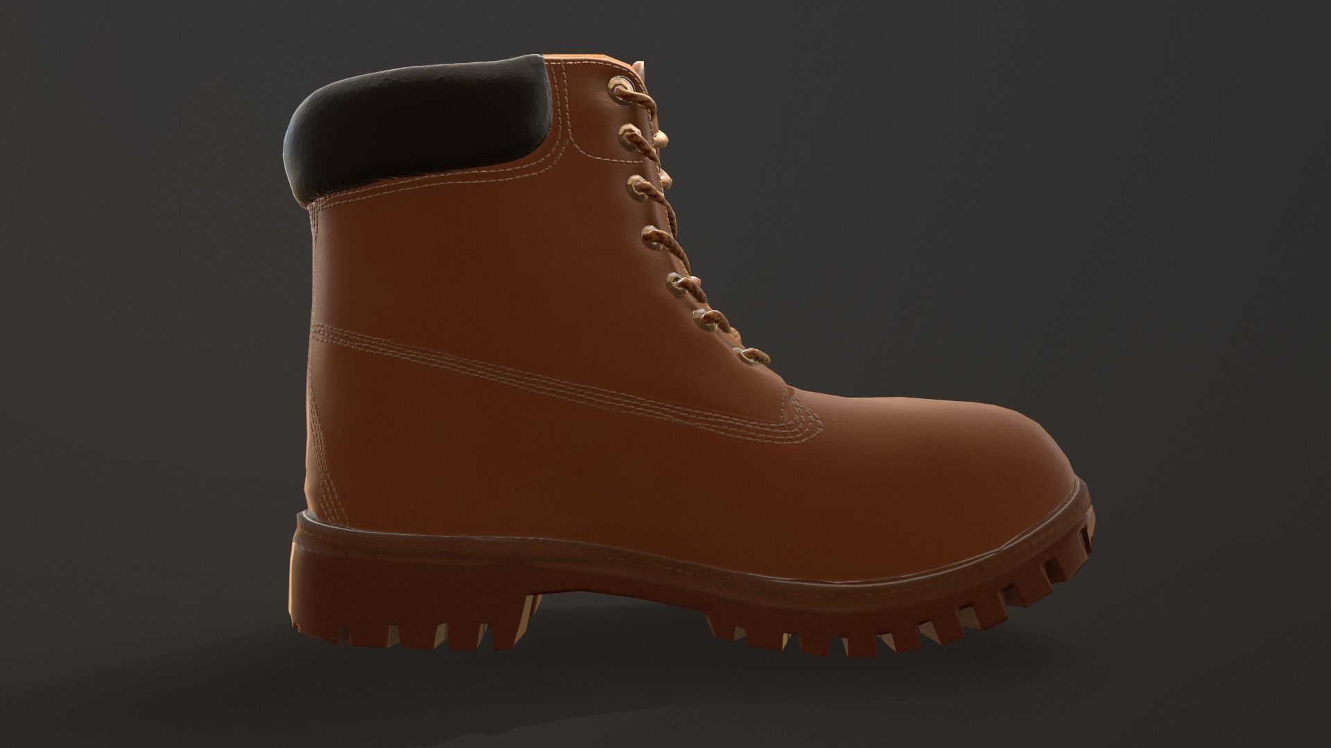Hiking boots Low-poly 3D model_11