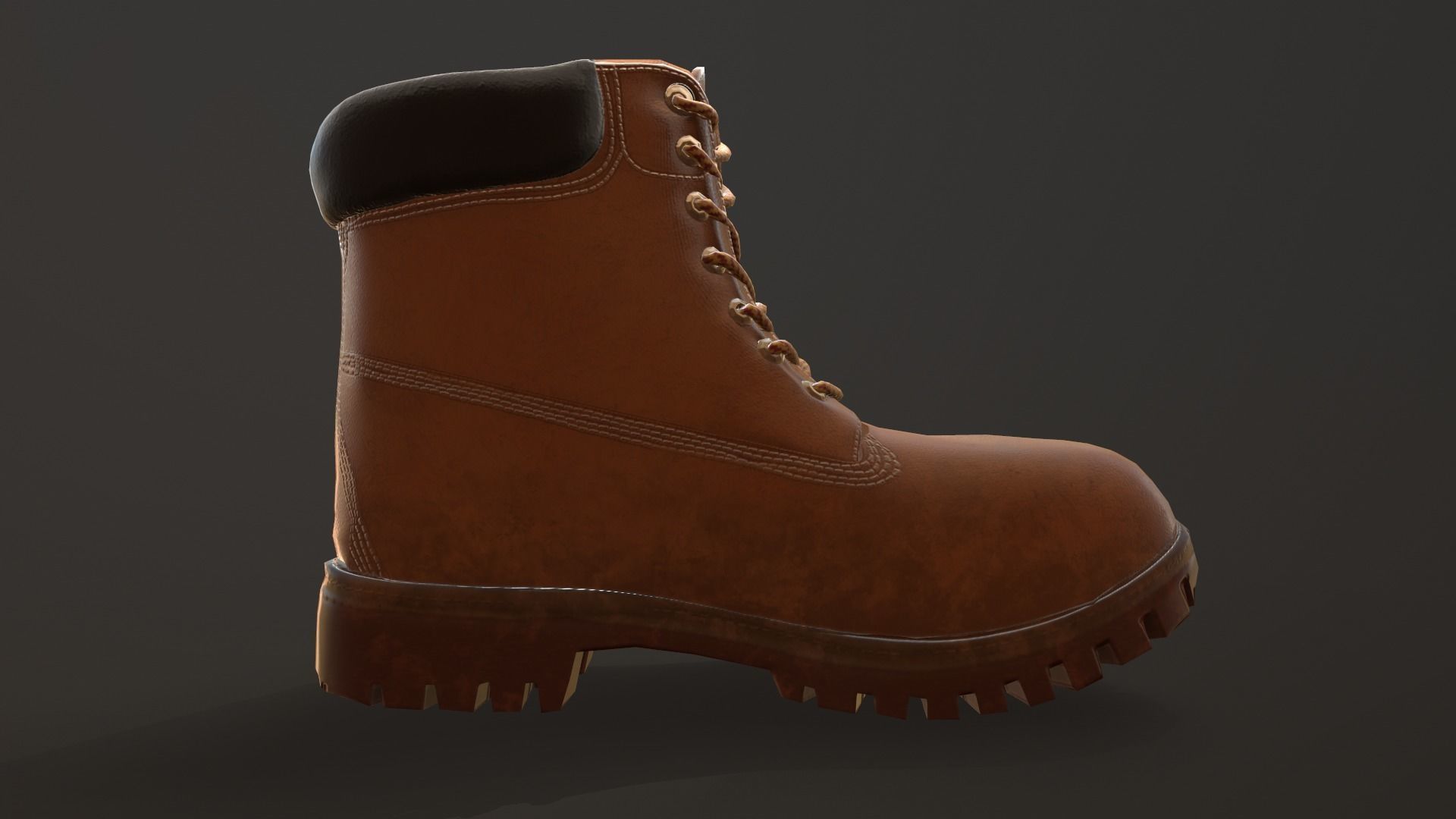 Hiking boots Low-poly 3D model_12