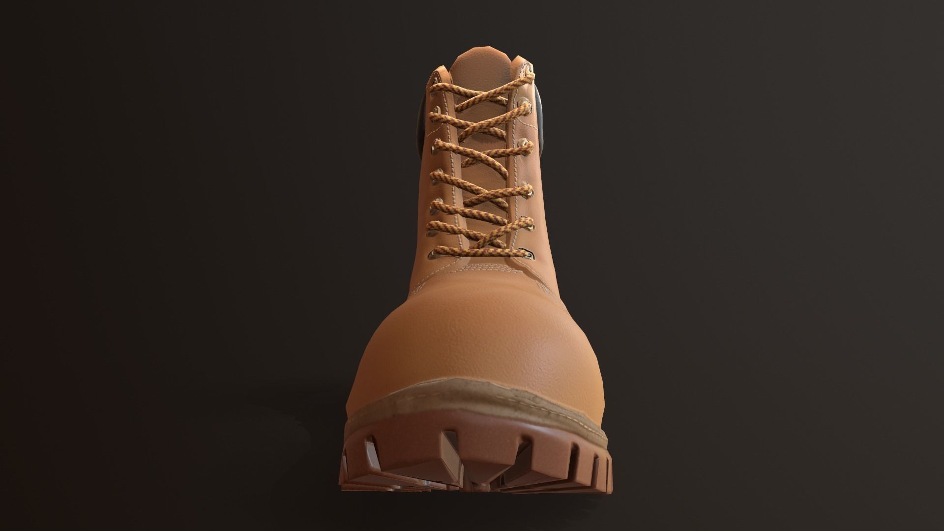 Hiking boots Low-poly 3D model_9