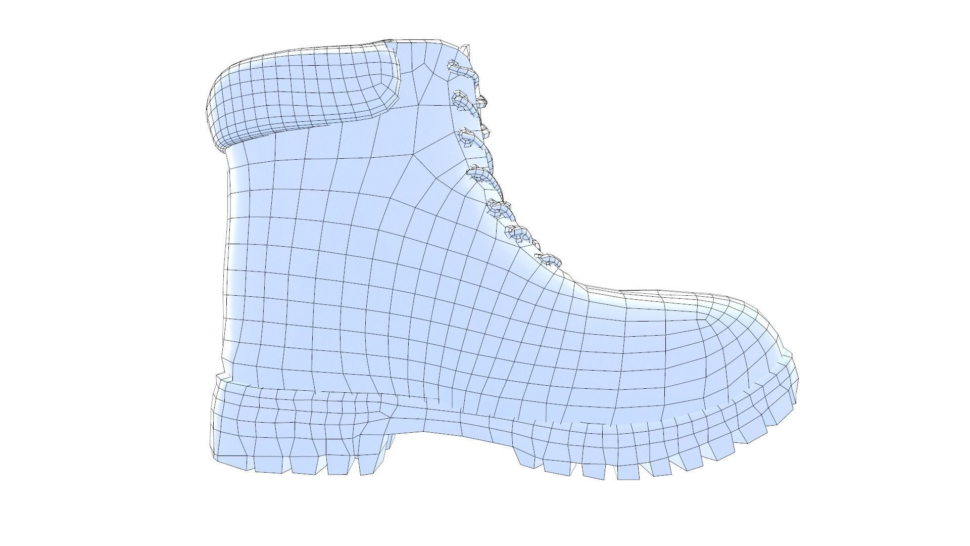 Hiking boots Low-poly 3D model_24