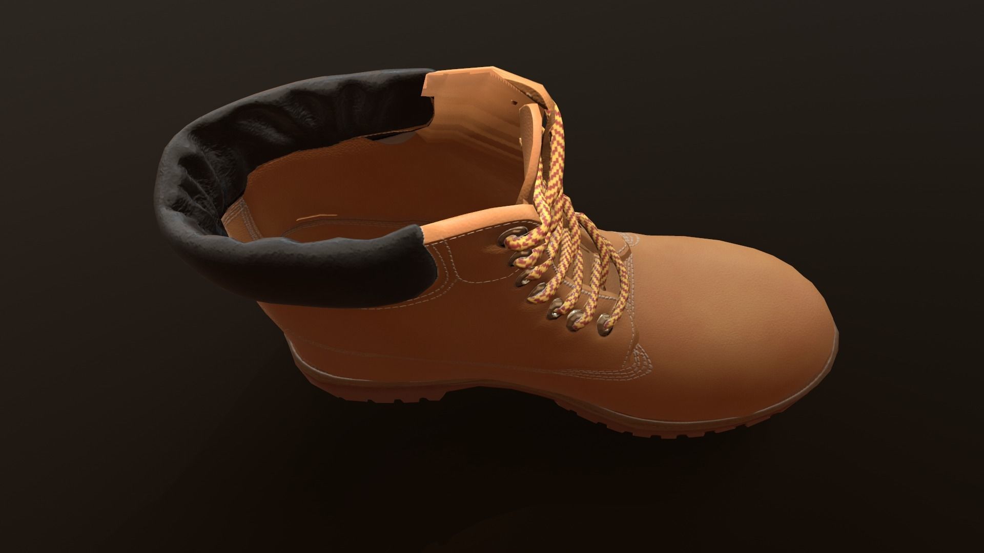Hiking boots Low-poly 3D model_19