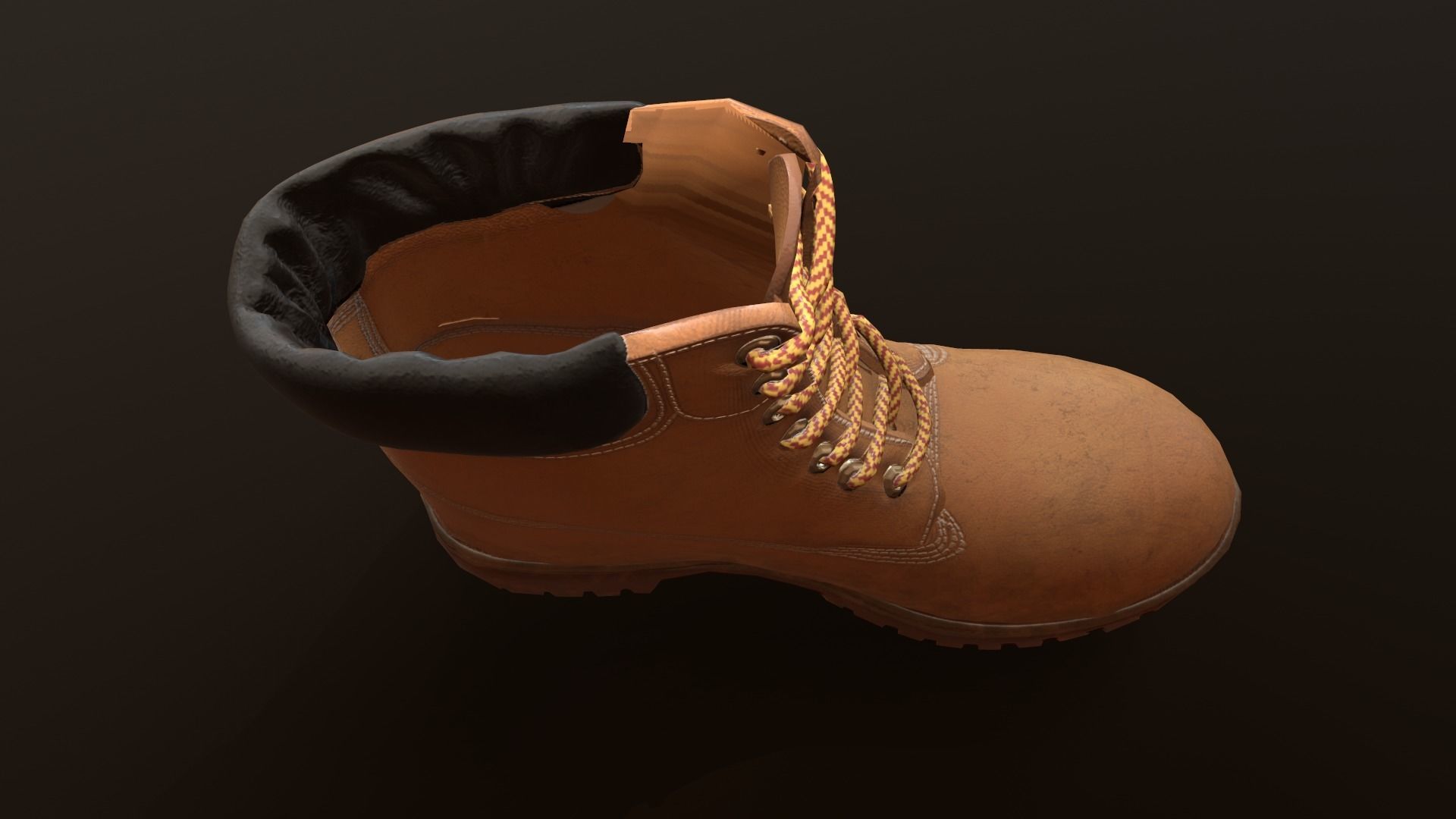 Hiking boots Low-poly 3D model_20