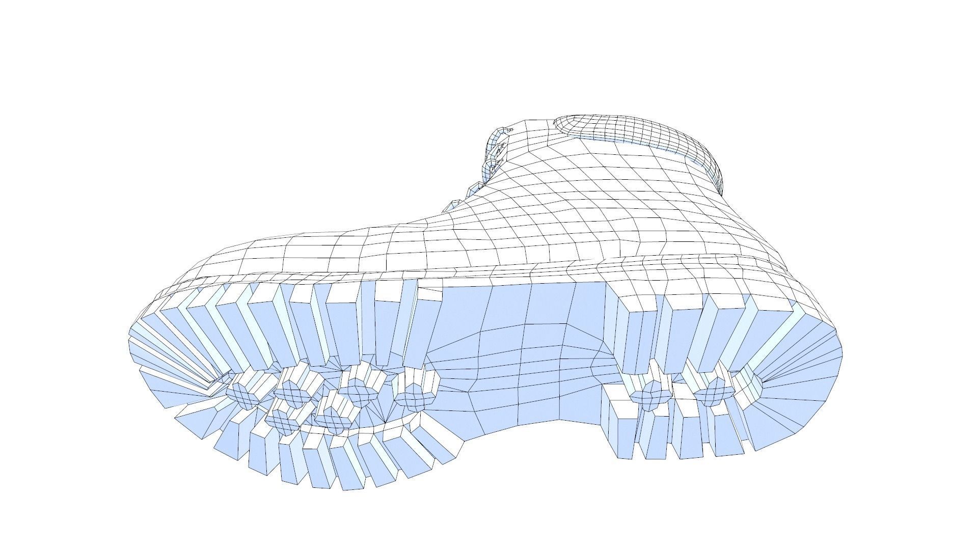 Hiking boots Low-poly 3D model_26