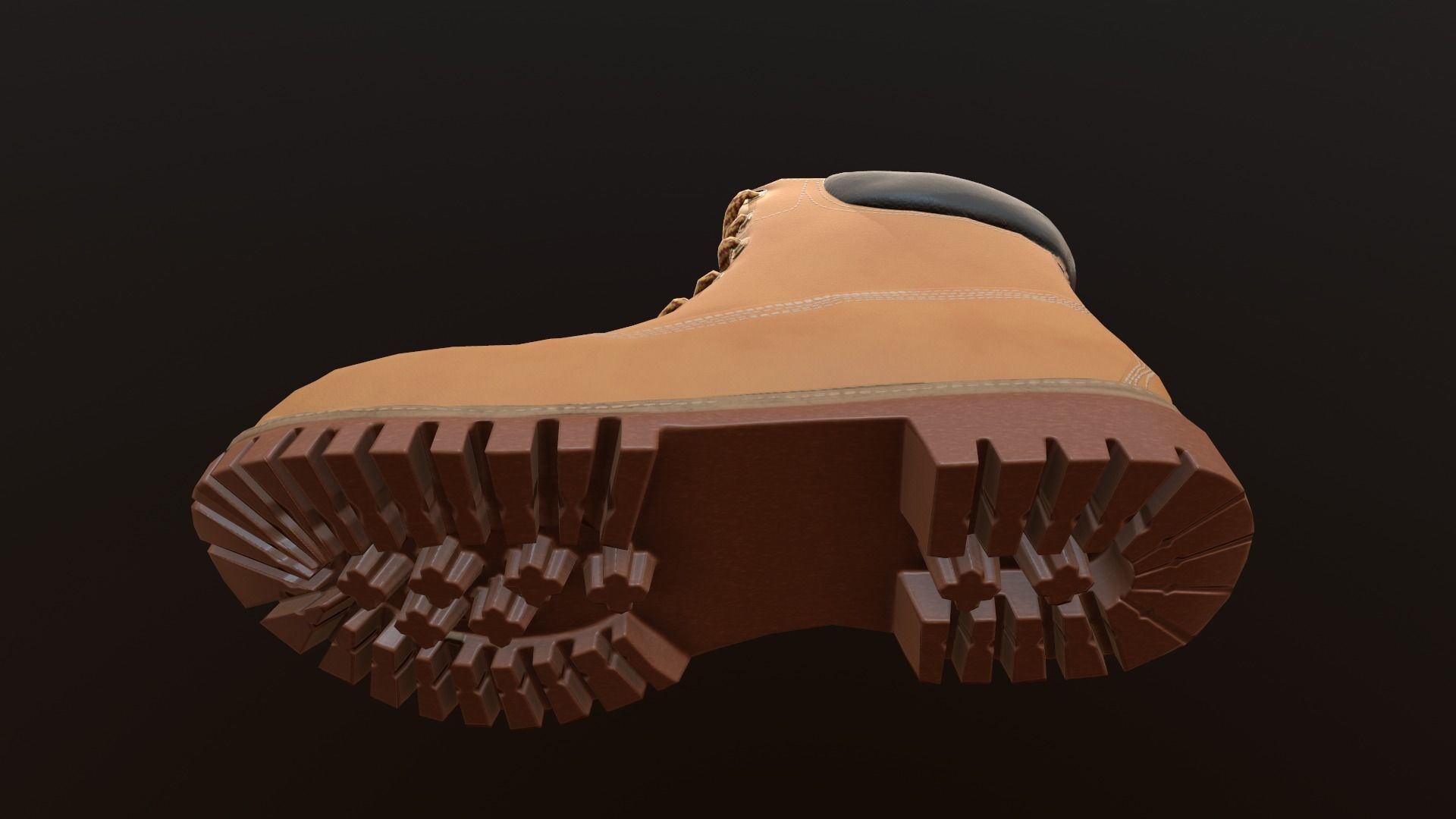 Hiking boots Low-poly 3D model_15