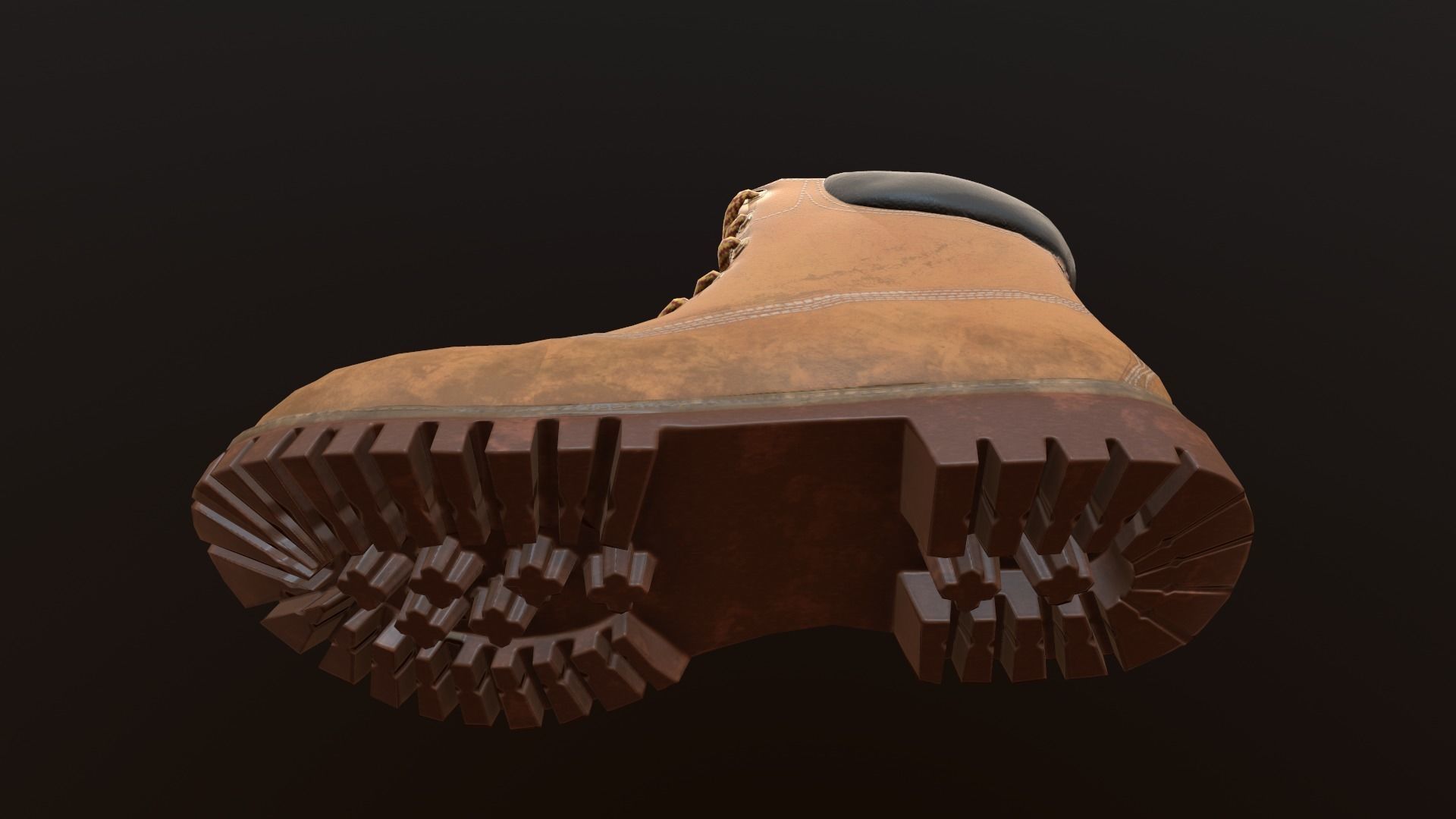 Hiking boots Low-poly 3D model_16