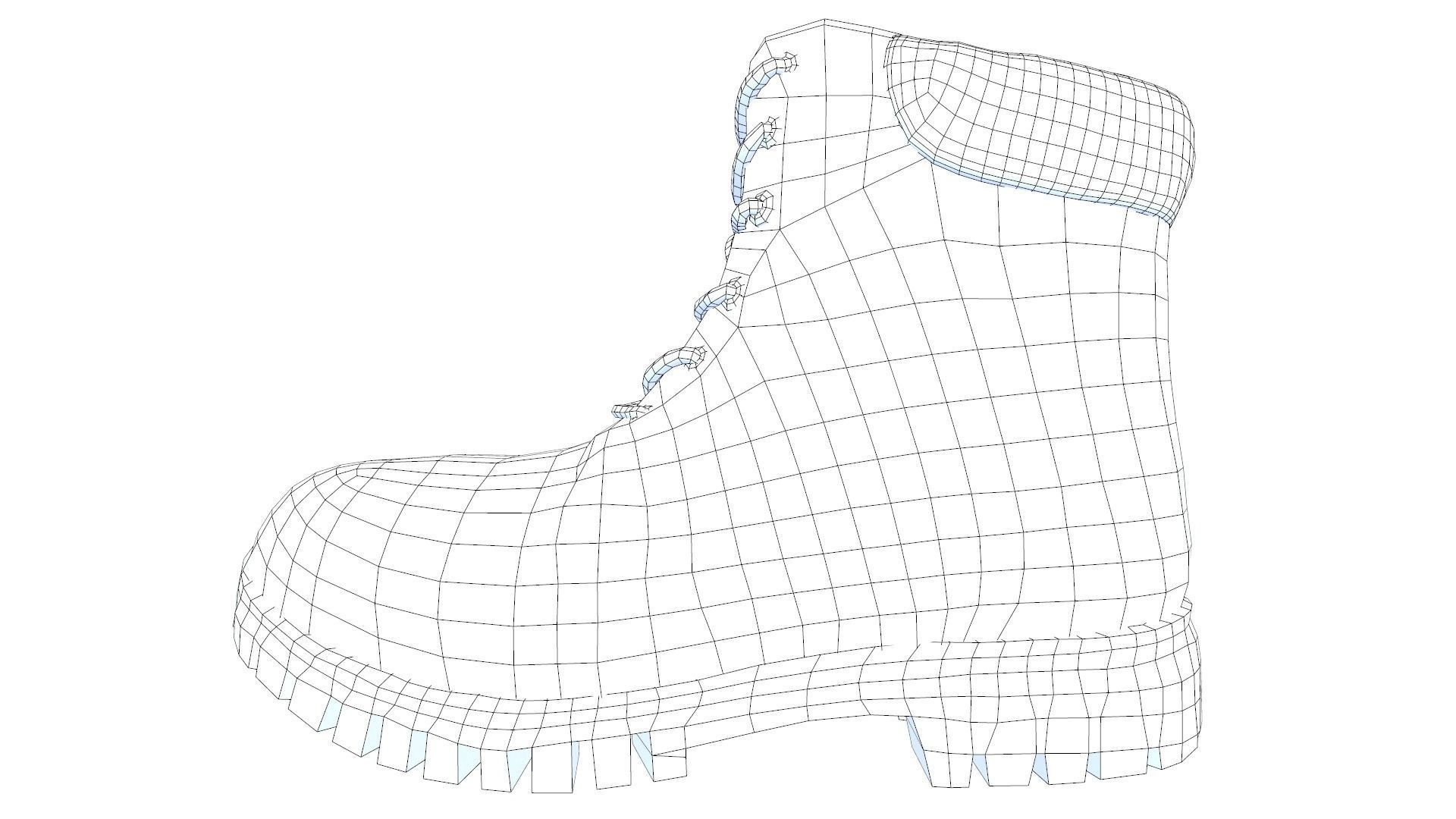 Hiking boots Low-poly 3D model_22