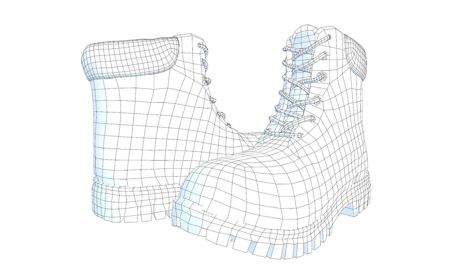 Hiking boots Low-poly 3D model_21