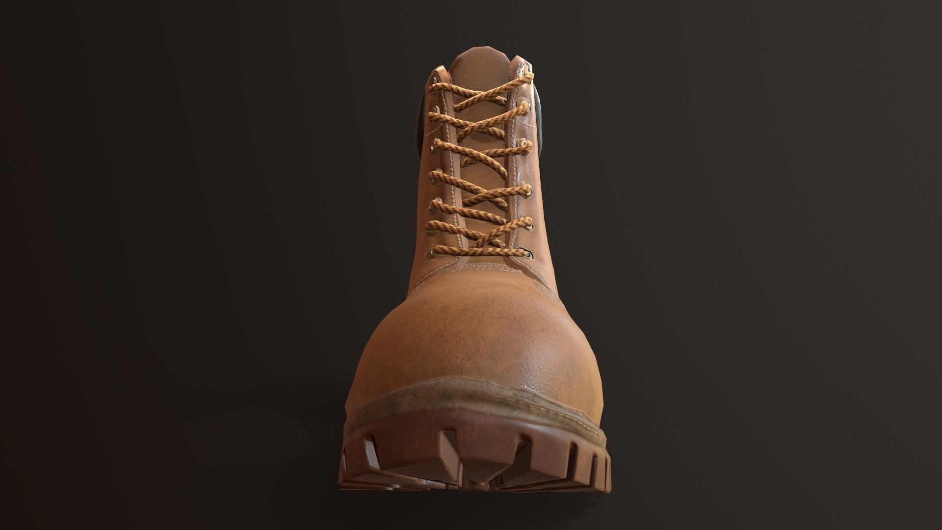 Hiking boots Low-poly 3D model_10