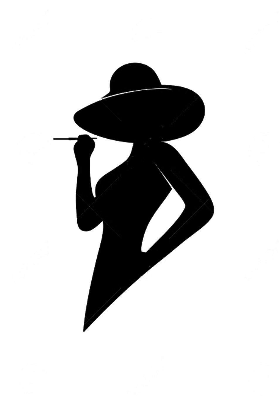 Silhouette lady profile wall Art 3D print model_1