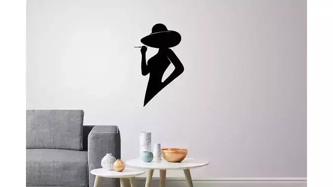 Silhouette lady profile wall Art