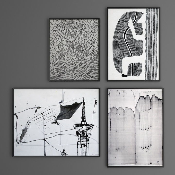 Collection of paintings Set 6 3D model_1