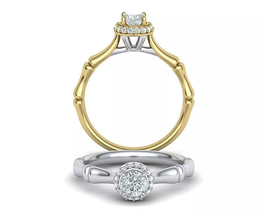 Bamboo Engagement ring Unique design Printable model N327 3D print model