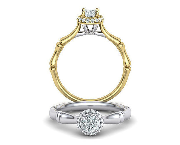  Bamboo Engagement ring Unique design Printable model N327 3D print model