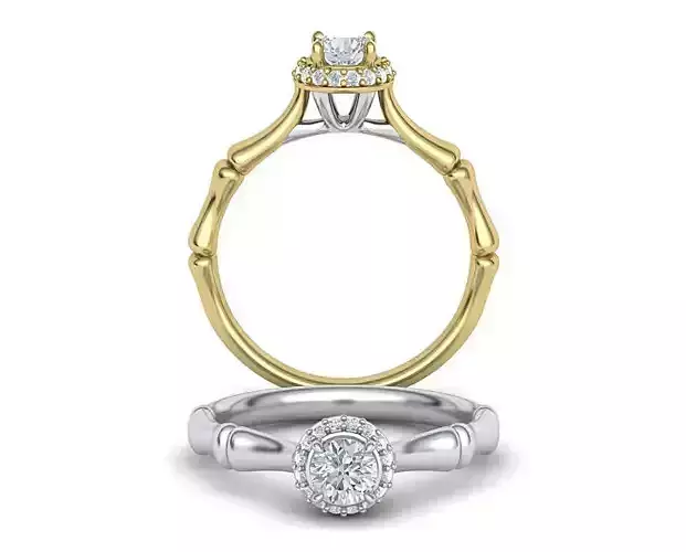  Bamboo Engagement ring Unique design Printable model N327