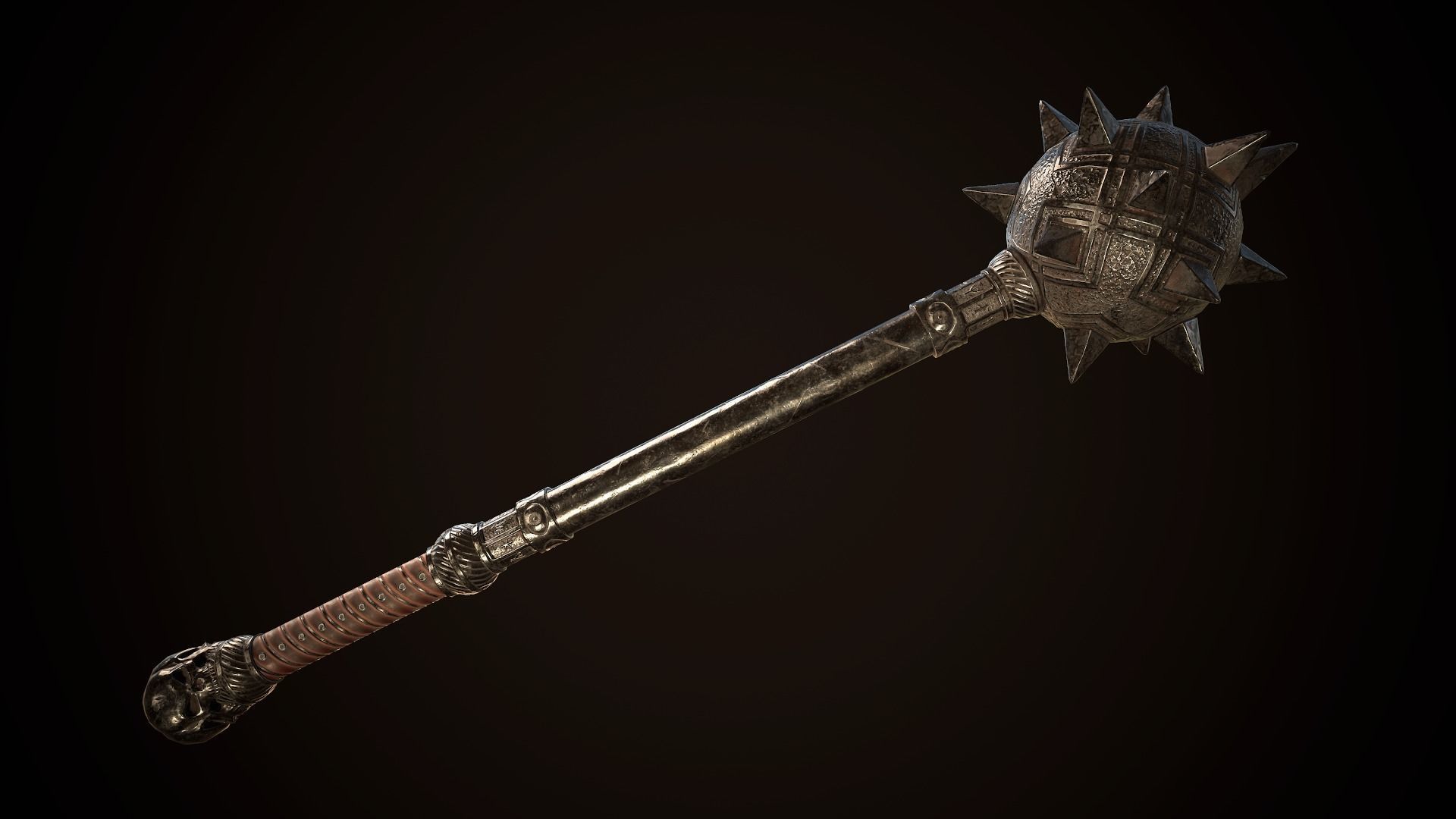 Mace 01 Low-poly 3D model_2