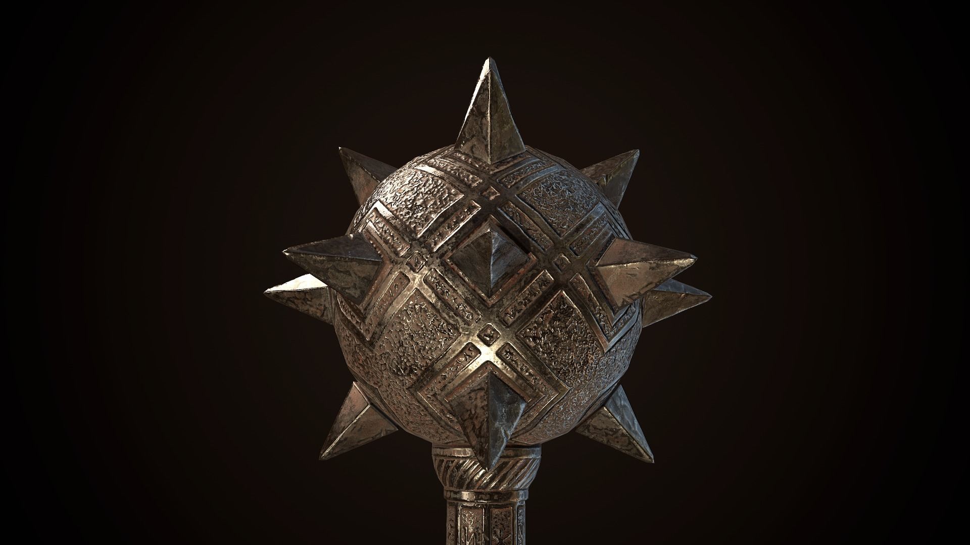 Mace 01 Low-poly 3D model_4