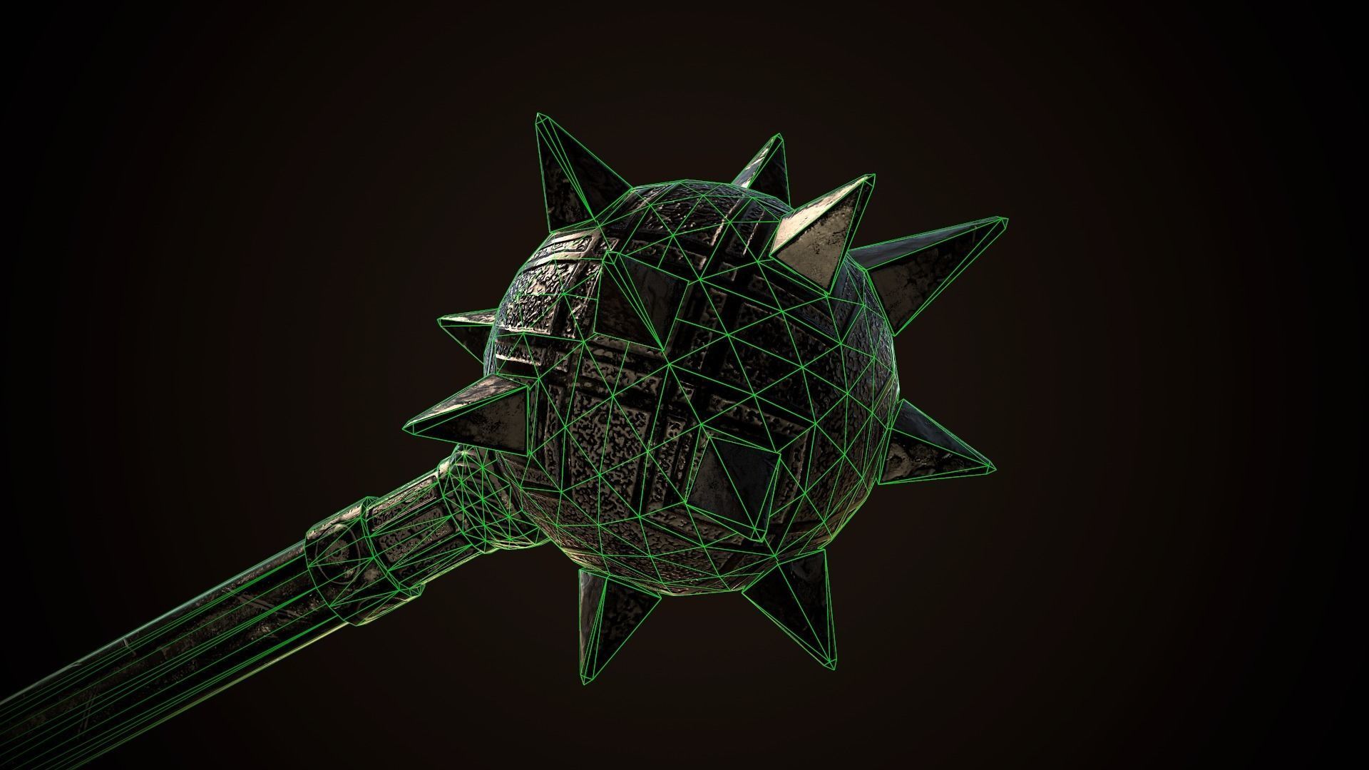 Mace 01 Low-poly 3D model_7