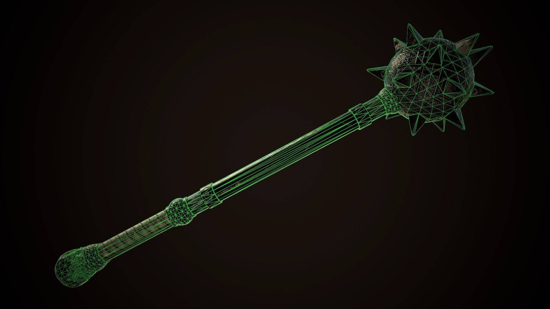 Mace 01 Low-poly 3D model_6