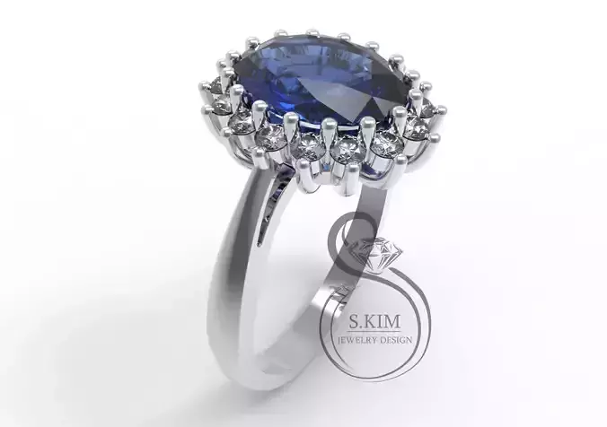 Princess Dianna wedding ring oval gem 9x7mm