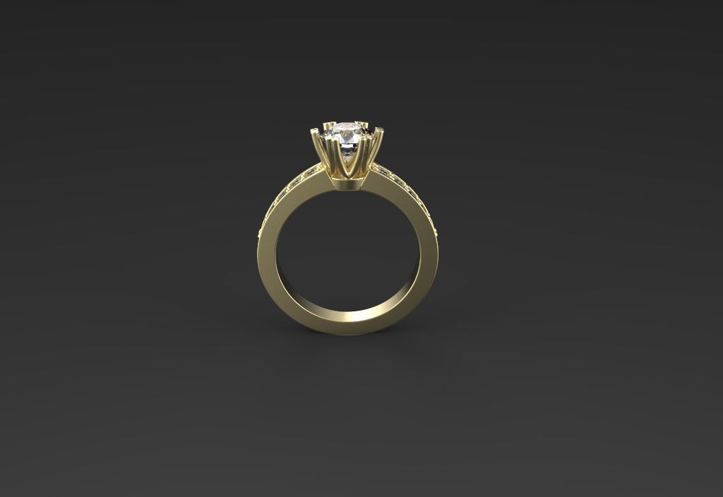 solitaire ring 2158 3D print model_3
