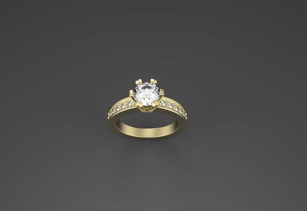 solitaire ring 2158 3D print model_1