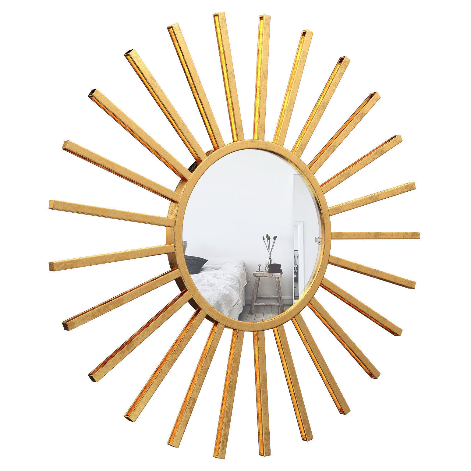Neetu Modern Sun Accent Mirror EYQN5240 3D model_1