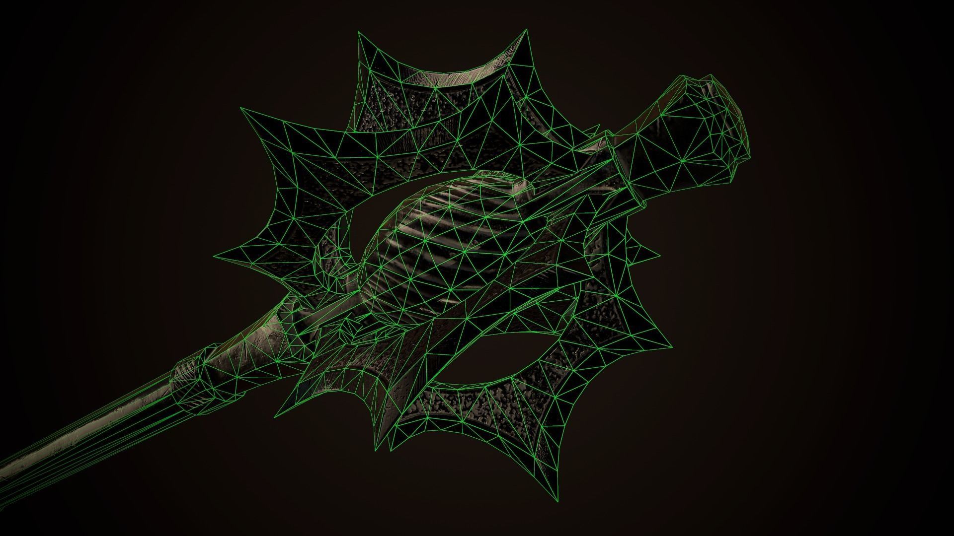 Mace 02 Low-poly 3D model_7