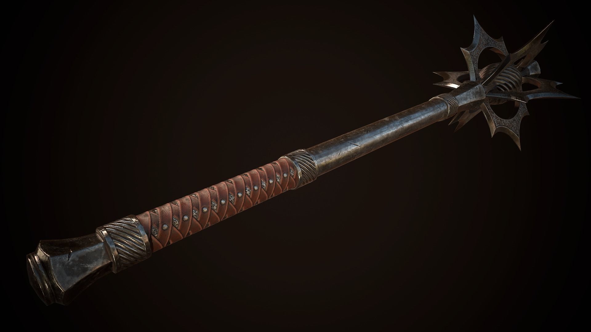 Mace 02 Low-poly 3D model_5