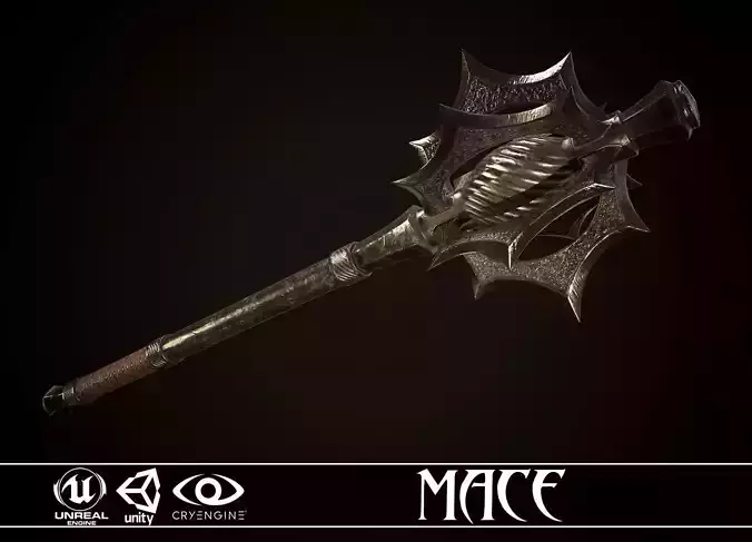 Mace 02 Low-poly 3D model