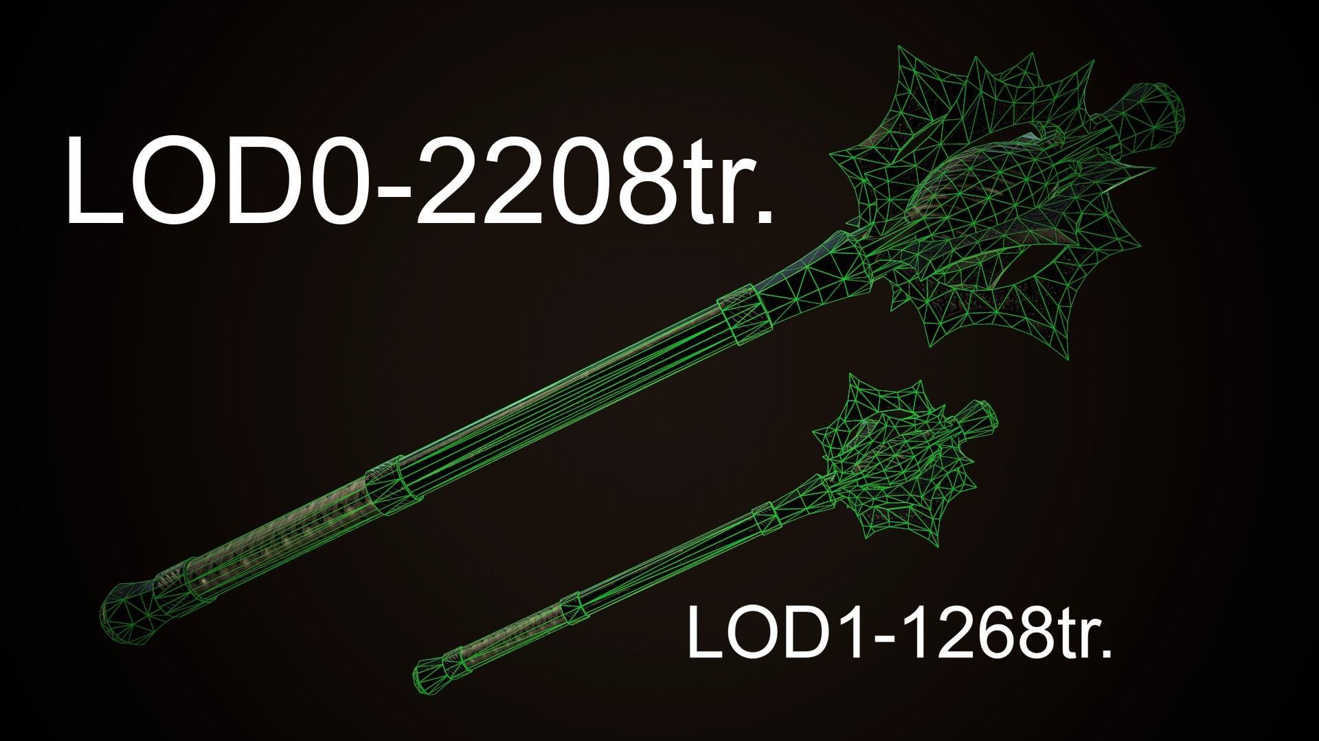 Mace 02 Low-poly 3D model_9