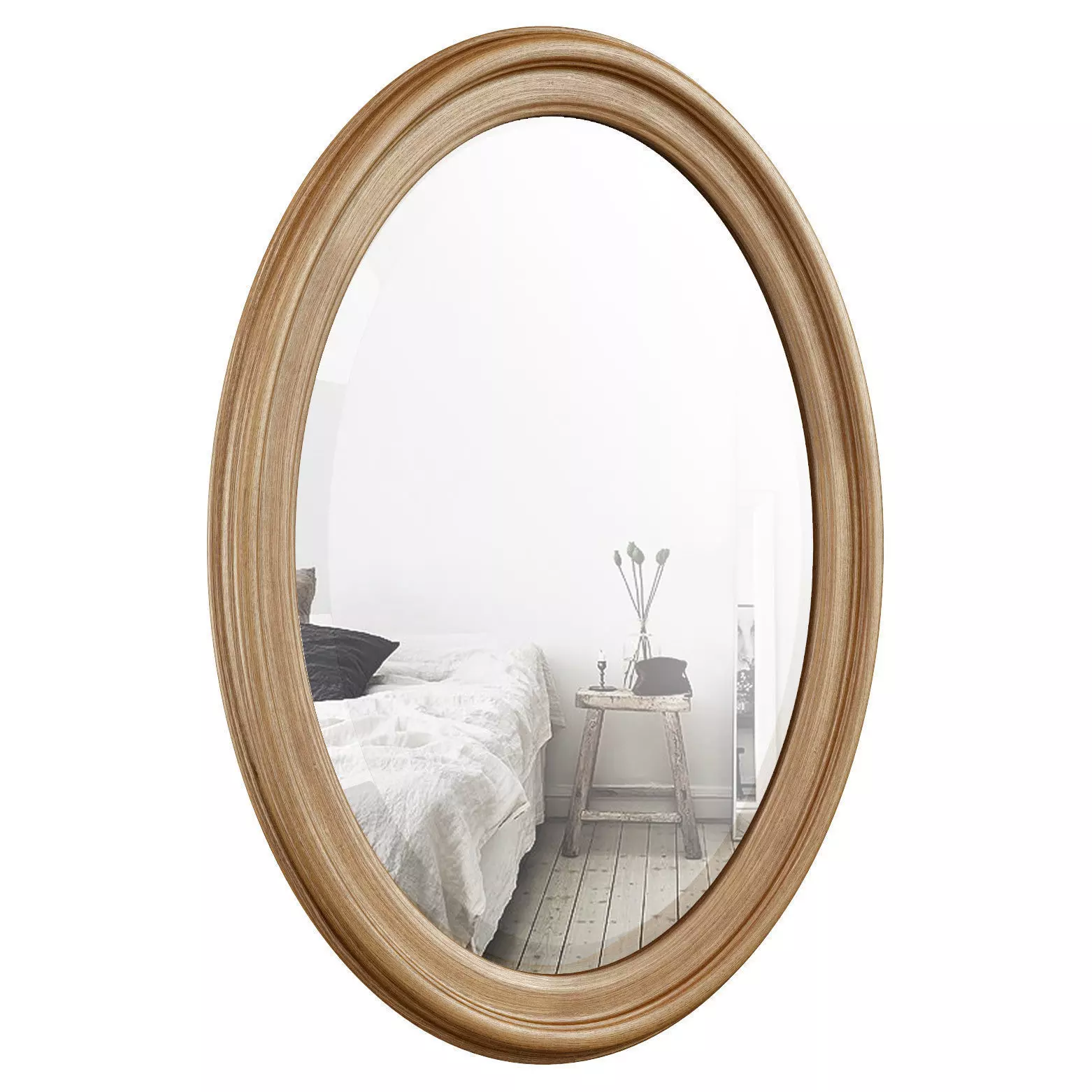 Oval Wood Wall Mirror DBHC4231 3D model_0