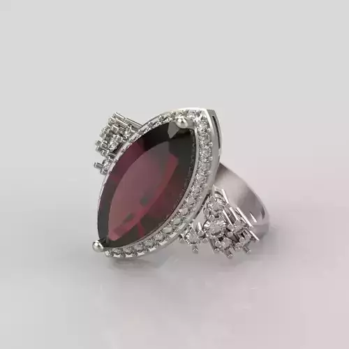 Women ring with gems 3dm stl vintage 3D print model