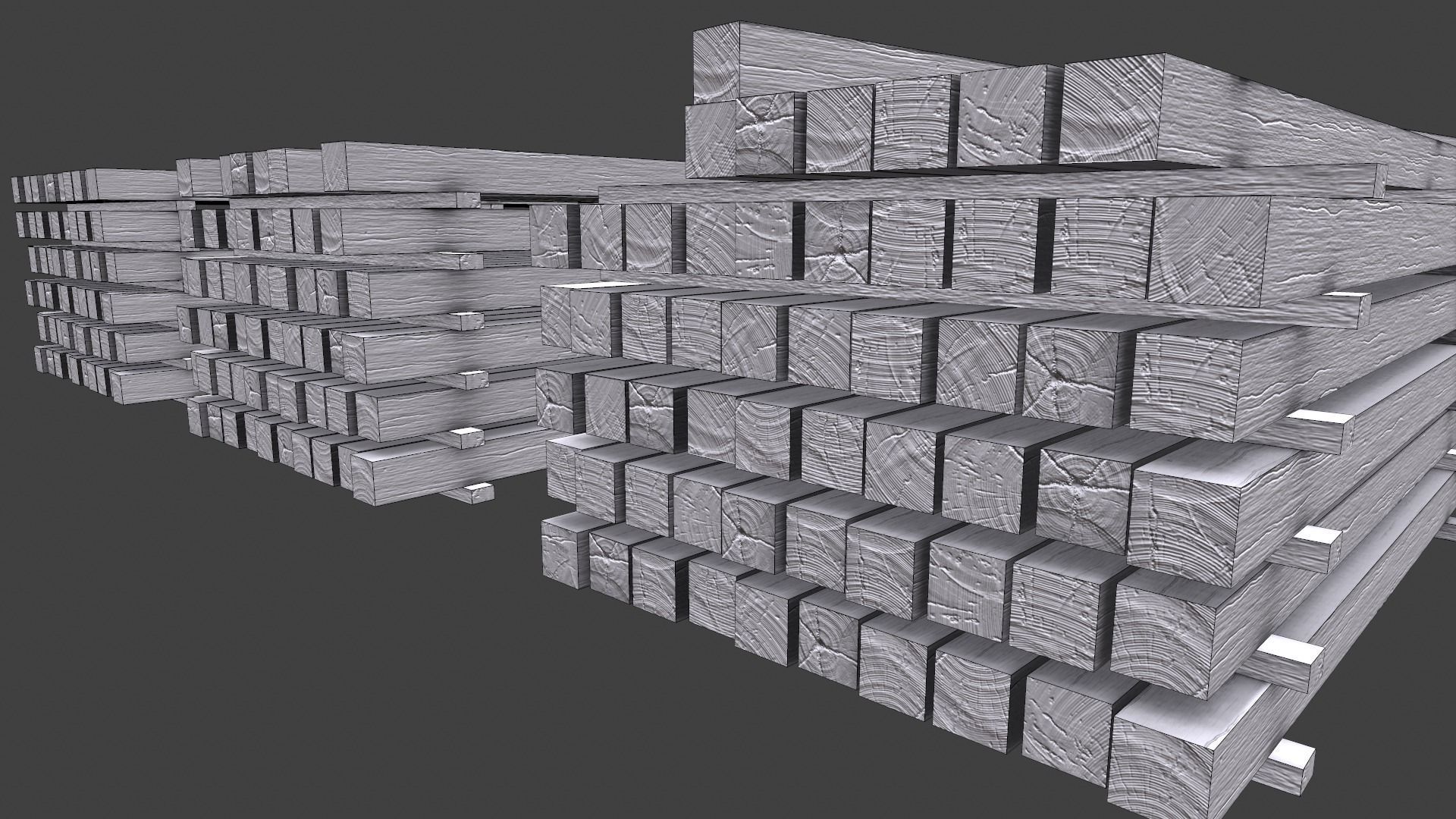 Wooden Beams Low-poly 3D model_23