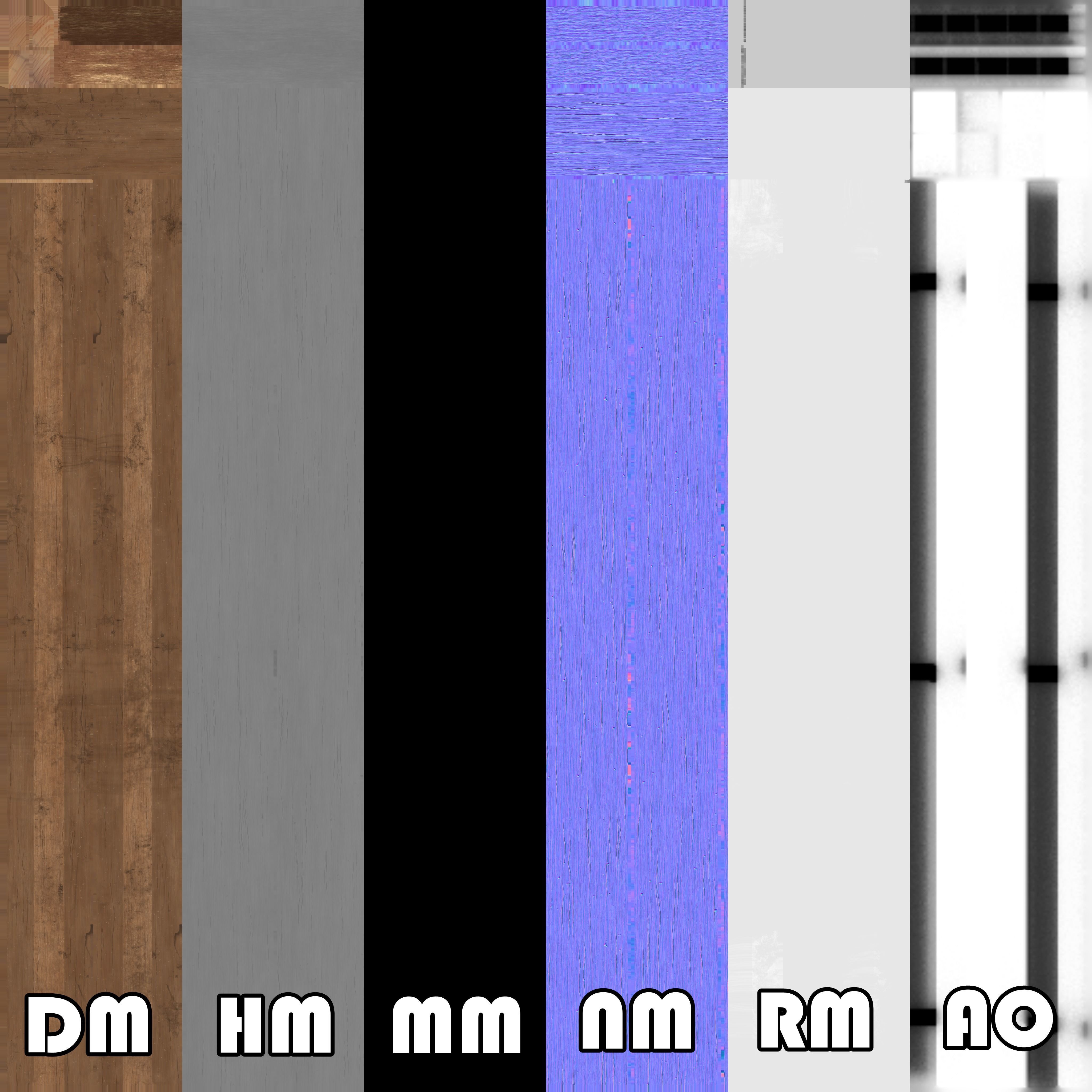 Wooden Beams Low-poly 3D model_24