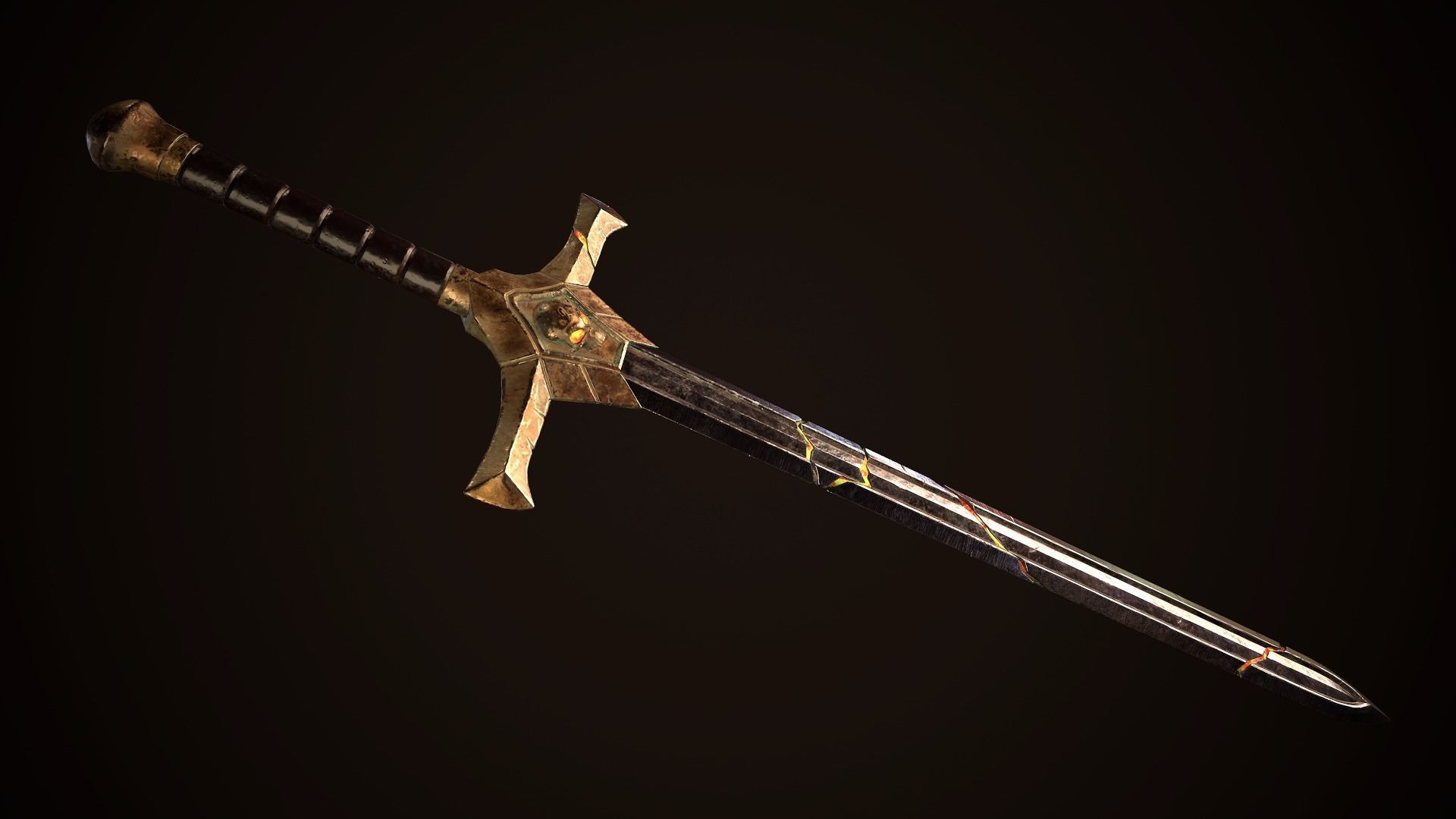 Sword 02 Low-poly 3D model_2