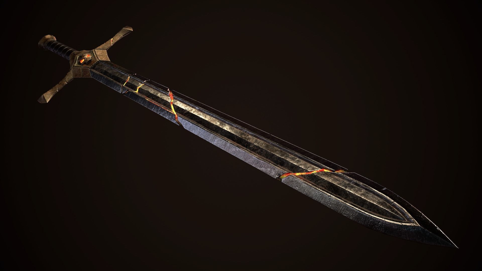 Sword 02 Low-poly 3D model_5